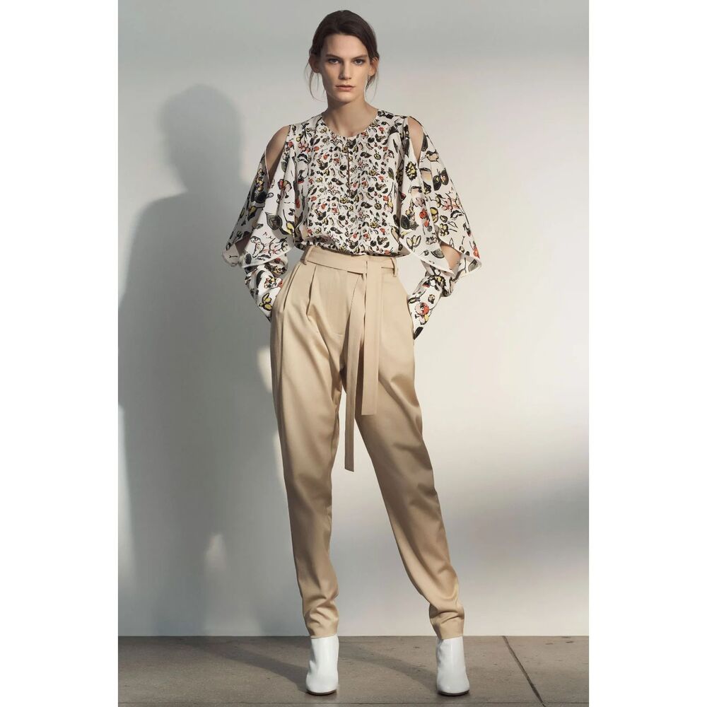 GREY JASON WU Belted Ankle Trouser‎ Tan NWOT Sz4